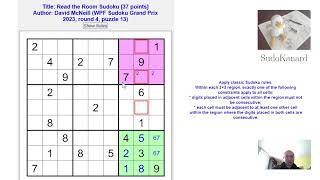 Eng Read the Room Sudoku by David McNeill WPF Sudoku Grand Prix 2023 round 4 puzzle 13 [upl. by Adnawuj]