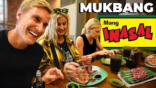 American Family Tries MANG INASAL MUKBANG 🇵🇭 1st Time Ever [upl. by Latsyrc]