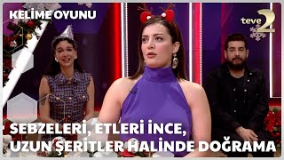 Sebzeleri etleri ince uzun şeritler halinde doğrama şekli  İrem Sak I Kelime Oyunu [upl. by Drarehs]