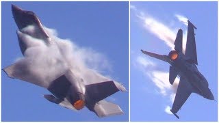 VAPOR F16 Viper Demo F35A Lightning II 2017 Huntington Beach Air Show [upl. by Eremihc]