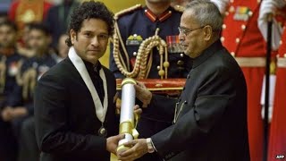 President Mukherjee presents Bharat Ratna to Shri Sachin Tendulkar and Prof C N R Rao [upl. by Althee]