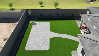 Back Yard with Artificial Turf and Pavers [upl. by Dorelle]