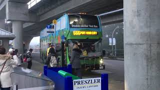 Vancouver Translink Bus  DOUBLE DECKER TEST BUS at Lougheed Station on 555 [upl. by Fink648]