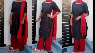 Churidar tops cutting and stitching easy methodhow to stitch churidar top step by step [upl. by Eedyaj]