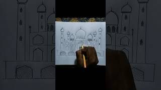 Draw the Taj Mahal with a pencilart easy drawing [upl. by Amorete]