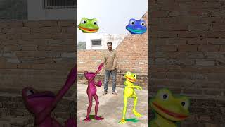 frog heads to red yellow green blue frog dancing funny vfx video trendingshorts shortfeed shorts [upl. by Nessaj735]