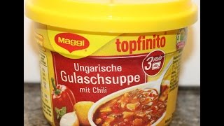 From Germany Meal From Germany Maggi Topfinito Goulash Soup Ungarische Gulaschsuppe mit Chili [upl. by Nylloc]