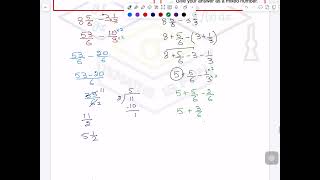 TKMaths KS3 Fraction  Addition and subtraction Mixed fraction video 6 [upl. by Lingwood]