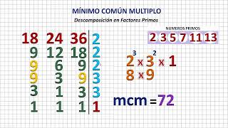 Mínimo Común Múltiplo Descomposición de factores primos [upl. by Nryhtak624]