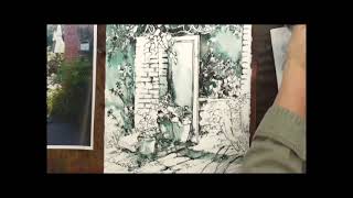 Elegant Writer Pen and Spontaneous Paintings  Watercolor Lesson with Karlyn Holman [upl. by Kulsrud]