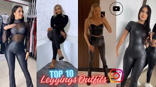 Top 10 Leather Leggings Outfits Of The Week  How To Style Leggings Fashion Right  QampA GRWM Blog [upl. by Arekat]