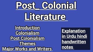 Post Colonial Literature colonialism major works themes  post postcolonial studywitharish [upl. by Yajiv]