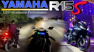 Yamaha R15 S V3  Headlight Night Vision Test 🔥 Awesome 👍 [upl. by Fulbert]