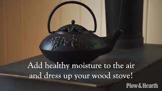 Cast Iron Wood Stove Kettle Steamer with Acorn Design Sku 66G23  Plow amp Hearth [upl. by Arehs]