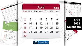 April 2023 Calendar  123FreeVectors [upl. by Boice]