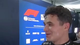 Lando Norris Cant Stop Giggling during interview Singapore GP  2022 [upl. by Penni205]