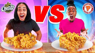 POPEYES VS CHURCH’S FOOD CHALLENGE [upl. by Aevin]