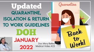 Updated DOH Quarantine Isolation amp Return to Work Guidelines  January 2022 [upl. by Lazos]