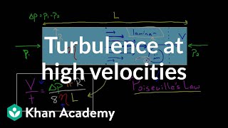 Turbulence at high velocities and Reynolds number  Physics  Khan Academy [upl. by Atteynod532]