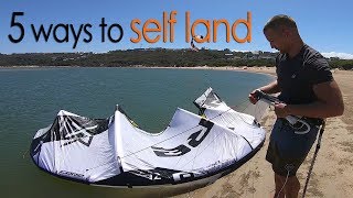 5 ways to self land kiteboarding tutorial [upl. by Ativoj281]