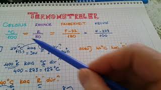 Sıcaklık birimleri çevirmesi Termometreler  Celsius  reomür fahrenheit kelvin  derece kelvin [upl. by Naitirb686]