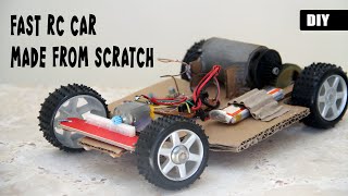 How to make a Simple RC Car with Steering  DIY Remotecontrolled Vehicle [upl. by Einnaj]