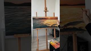 process of painting warm sunset with oil paints [upl. by Aggarwal]