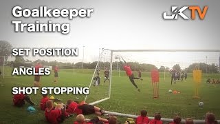 Goalkeeper Training  Set Position Angles and Shot Stopping [upl. by Tterab791]