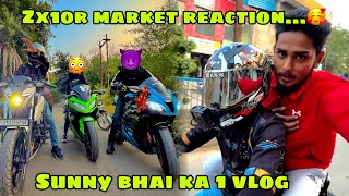 sprintersunnybarkiya7222 1th VLOG 👌🏻  Zx10r se market reaction 👀🙀 motovlog video ytshort [upl. by Lytsirhc449]