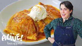 Claire Makes Sourdough Crêpes Suzette  Its Alive  Bon Appétit [upl. by Anikes]