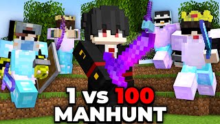 1 vs 100 Players Simulate Minecraft Manhunt [upl. by Unity]