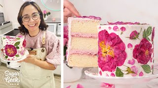 Rose Flavored Cake Recipe With Pressed Flowers [upl. by Ykcir]