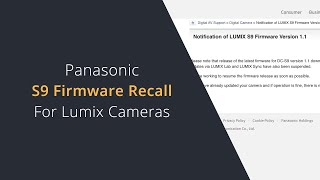 Firmware Update Recall on Lumix S9 and What is the New Panasonic S5D Camera and Who Is It For [upl. by Zantos]