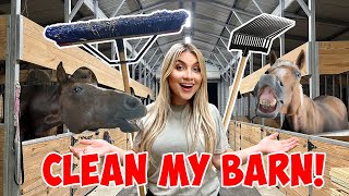 Clean My HORSE BARN With Me  SO SATISFYING [upl. by Donn]