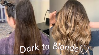 Hand Painted Balayage Ombre Technique  Dark to Blonde Tutorial [upl. by Ewart442]