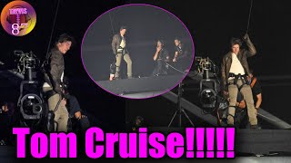 Tom Cruises CRAZY STUNT on the roof of Stade de France at Olympics closing ceremony [upl. by Werd]