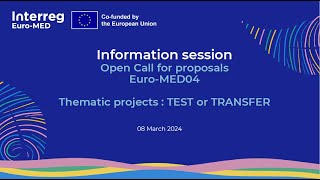 Call 04 for Thematic Projects Information session [upl. by Osnofledi]