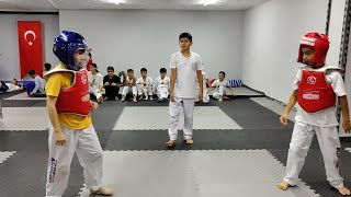 Beyaz kemer Sporcularımızın ilk Antrenman maçları taekwondo dövüşkulübü keşfetbeniöneçıkar [upl. by Analart]