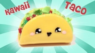 ◕‿◕ Taco Kawaii Friday 109  Tutorial in Polymer clay [upl. by Yenolem]