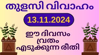 തുളസി വിവാഹം 2024  Thulasi Vivaham Thulasi Kalyanam November തുളസി പൂജ [upl. by Aneleve]