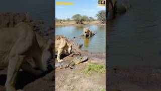 Lions Stuck in Mud Near Crocodile… The Strangest Natural Encounter [upl. by Immij]