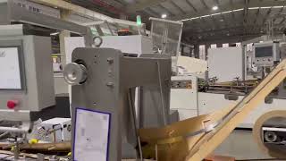 Flat handle inner fold paper bag machine runs at customers factory [upl. by Nowd155]