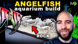 4ft ANGELFISH JUNGLE AQUARIUM 2 adding STUNNING ROCK  MD FISH TANKS [upl. by Yhprum412]