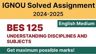 IGNOU BES 125 Solved Assignment 202425 PDF Download  IGNOU BEd 1st Year Solved Assignment 202425 [upl. by Eelynnhoj369]