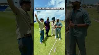 Teaching Gully Cricket to West Indies Player Funcho Shorts [upl. by Dyrraj]