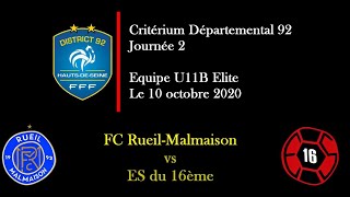 20201010  U11B  FCRM vs ES Paris 16ème [upl. by Gawen639]