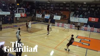 Incredible fullcourt buzzer beater shot wins basketball game [upl. by Nomael]