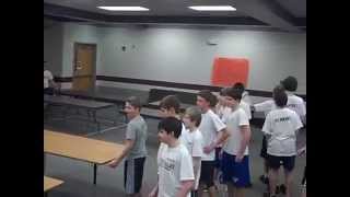 Middle school PE plays new game with 4 tables and 1 ball [upl. by Esirtal631]