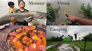 Big monster wallago attu catfish hunting  river monster incredible big patan fish catching [upl. by Zitah205]