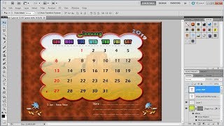 Photoshop Tutorials  How to Make a Desk Calendar Design in Adobe Photoshop [upl. by Aerdnaeel966]